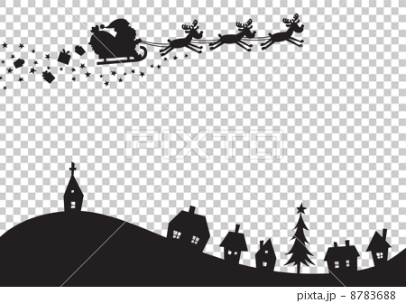 クリスマス 風景シルエットのイラスト素材 876