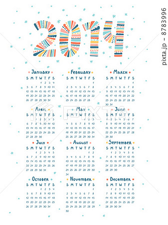 Cute doodle calendar 2014 8783996