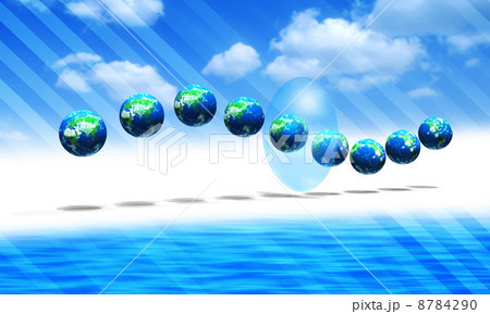 コンタクトレンズを通る地球／海と空 8784290