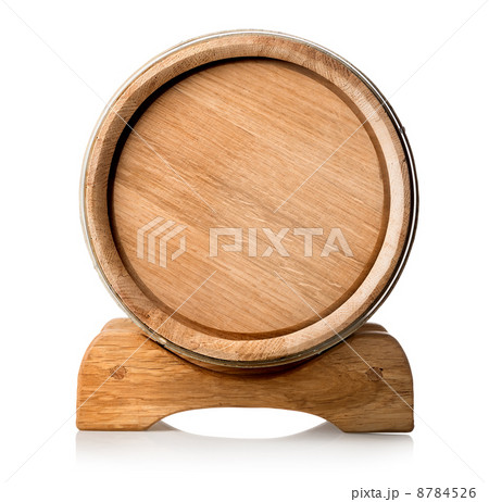 Wooden barrel on the stand 8784526