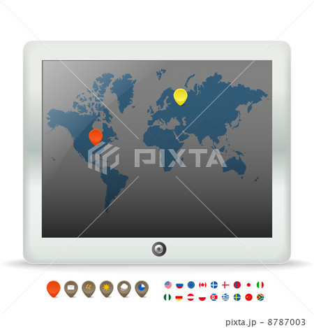 Modern touch gadget with world map 8787003