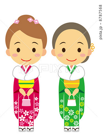 晴れ着　二人の可愛い女性 8787568