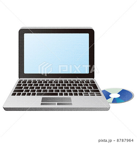 ノートパソコンとディスク 8787964