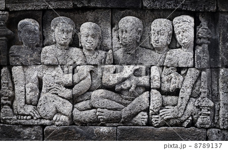 Ancient carving - Borobudur temple from Indonesia, Java Ancient carving - Borobudur temple from Indonesia, Java 8789137