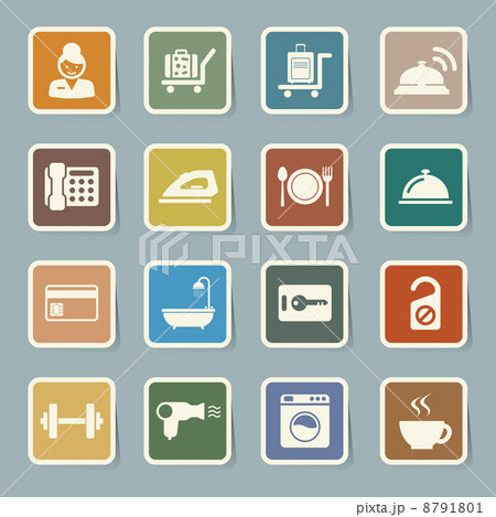 Hotel and travel icon set 8791801