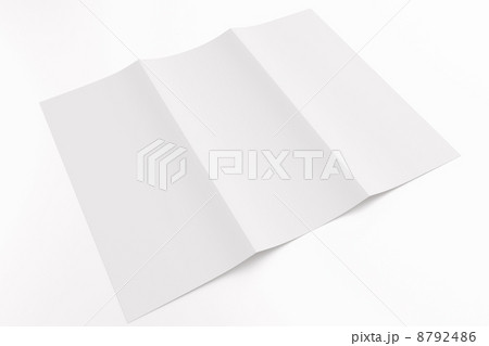 Blank tri fold brochure isolated on white 8792486