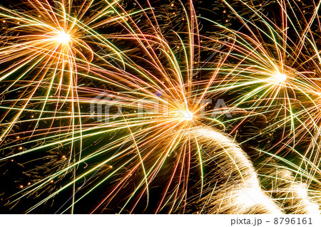 Colorful fireworks over dark sky 8796161