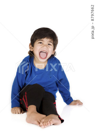 Little boy sitting, isolated 8797662