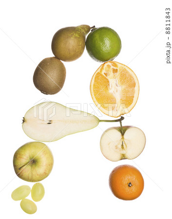 The letter A made out of fruit 8811843