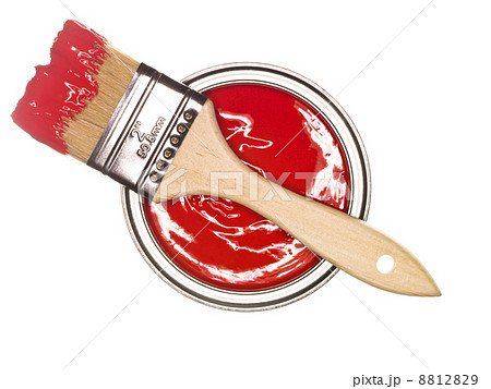 Red Paintcan and brush Red Paintcan and brush 8812829