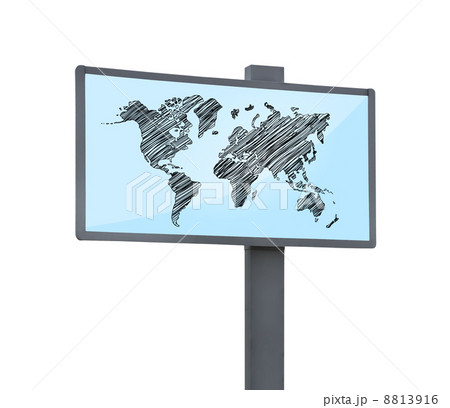billboard with world map 8813916
