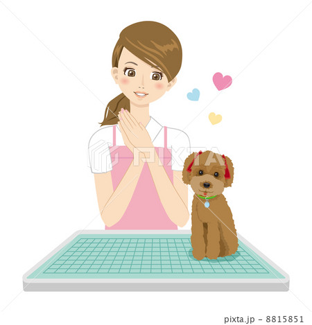 ペットと女性スタッフ ペットと女性スタッフ 8815851