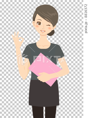 OKする女性スタッフ 8816372