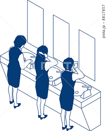 化粧室で化粧直しをするＯＬ 8817857