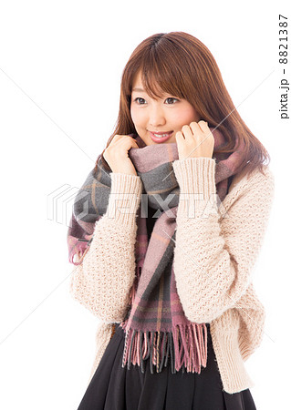 女性 冬服イメージの写真素材