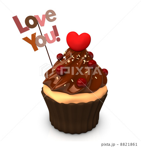 Cupcake Choco Heart Love Youのイラスト素材