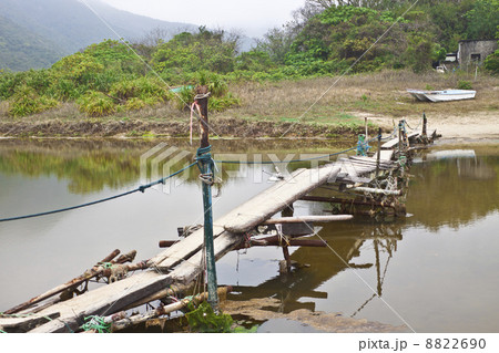 Wooden bridge along the river in Hong Kong 8822690
