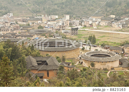 Tulou view from the top in Fujian, China Tulou view from the top in Fujian, China 8823163