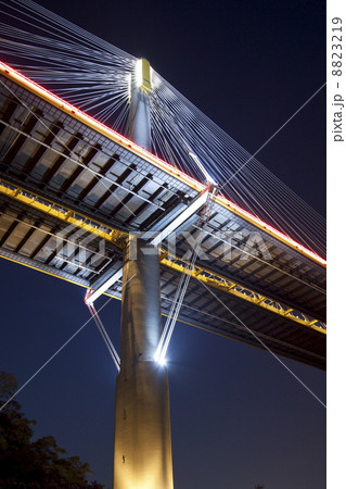 Ting Kau Bridge in Hong Kong, close-up. Ting Kau Bridge in Hong Kong, close-up. 8823219