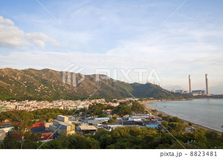 Power Station and mountain landscape in Hong Kong 8823481