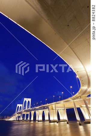 Sai Van Bridge in Macau at night 8824382