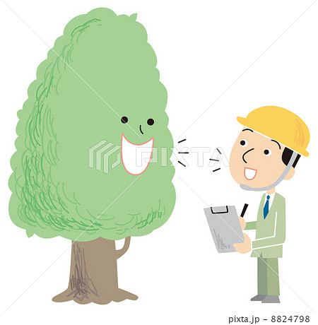 自然と話をする作業員 8824798