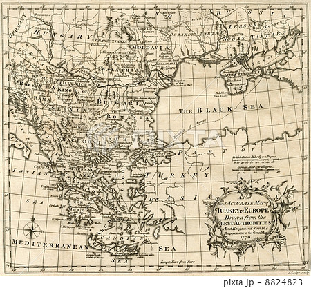18世紀古地図 トルコ ヨーロッパ側 の写真素材 843