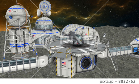 宇宙基地のイラスト素材 762