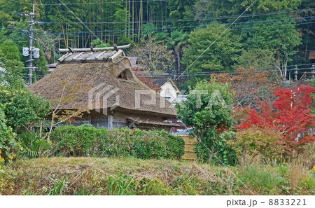 わら葺屋根の風景 8833221