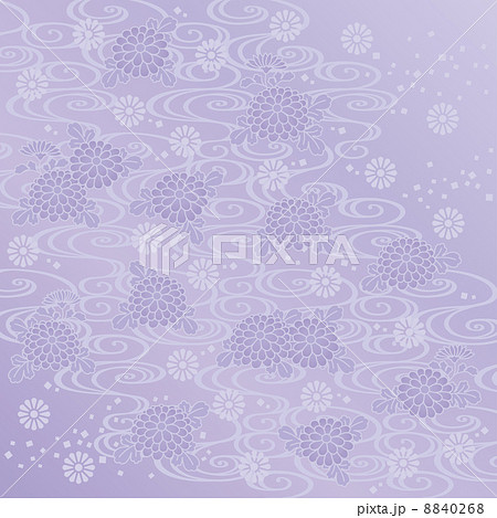 喪中　広告　和風背景　菊 8840268