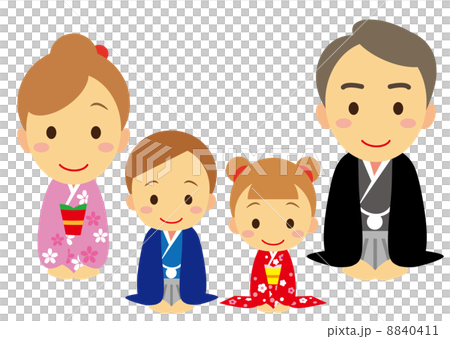 新年の挨拶　家族 8840411