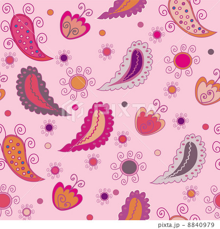 Seamless paisley pink background 8840979
