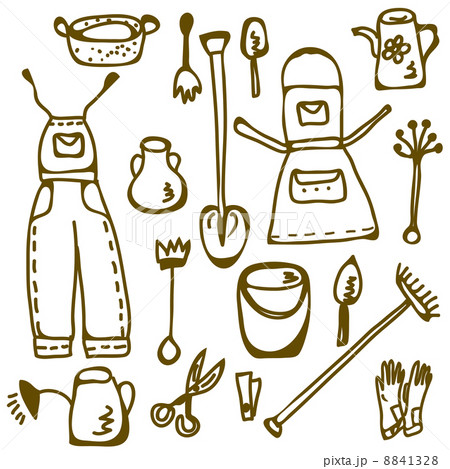 Garden tools set doodle 8841328