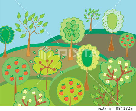 Garden with trees 8841825