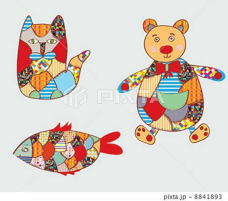Patchwork toys - cat, fish, bear 8841893