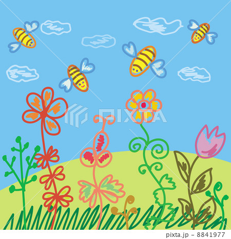 Summer scene with bees 8841977