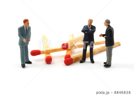 business man and matches on white 8846838