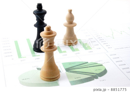 chess man over business chart chess man over business chart 8851775