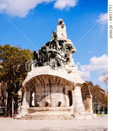 View of Barcelona, Spain. Memorial for Bartomeu Robert 8857757