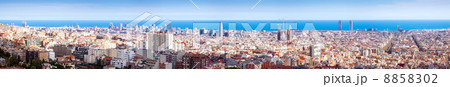 Panorama of historic district at Barcelona in sunny day, 8858302
