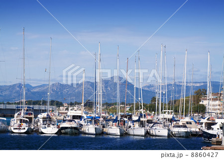 Many yachts lying at dock 8860427