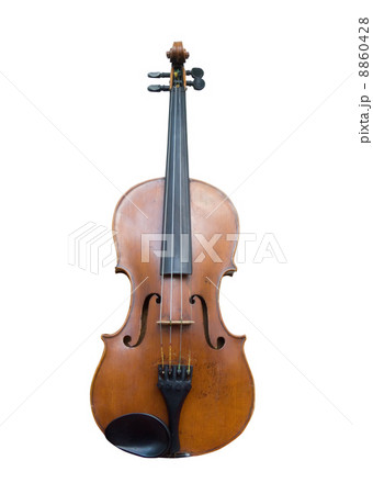 A old violin on white. Isolated with clipping path 8860428