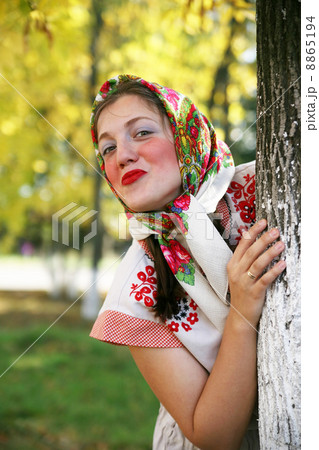 girl in russian traditional clothes girl in russian traditional clothes 8865194