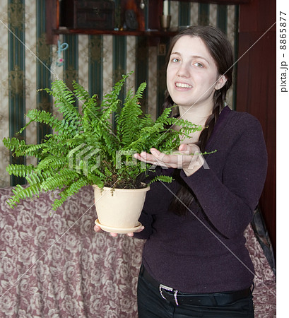 Girl with fern Girl with fern 8865877