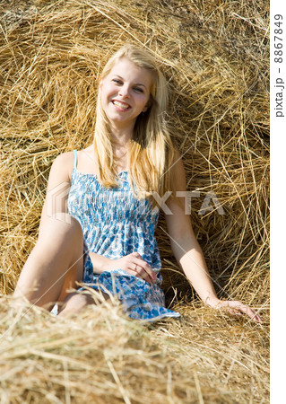 country girl on hay country girl on hay 8867849