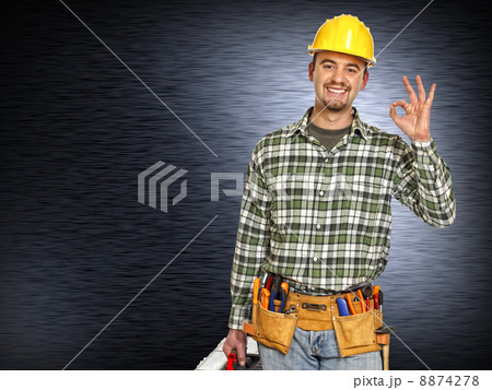 handymana on metal background handymana on metal background 8874278