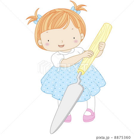 illustration of a girl with palette knife illustration of a girl with palette knife 8875360