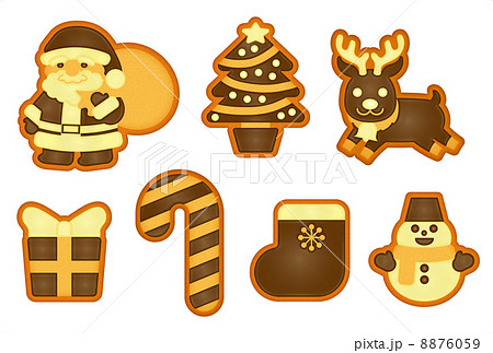 クリスマスクッキーセットのイラスト素材