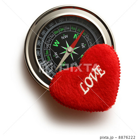 Compass and red heart 8876222