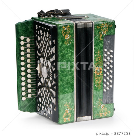 Green Accordion, isolated on white background Green Accordion, isolated on white background 8877253